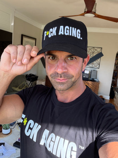 BLACK F*CK AGING BASEBALL CAP